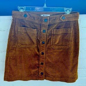 Madewell Gold Corduroy Skirt